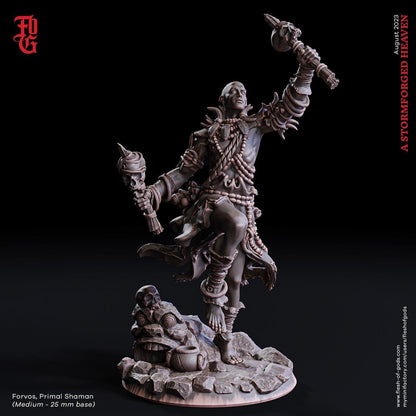 Forvos, Primal Shaman Miniature | Mystic Guardian for DnD Adventures | 32mm Scale - Plague Miniatures