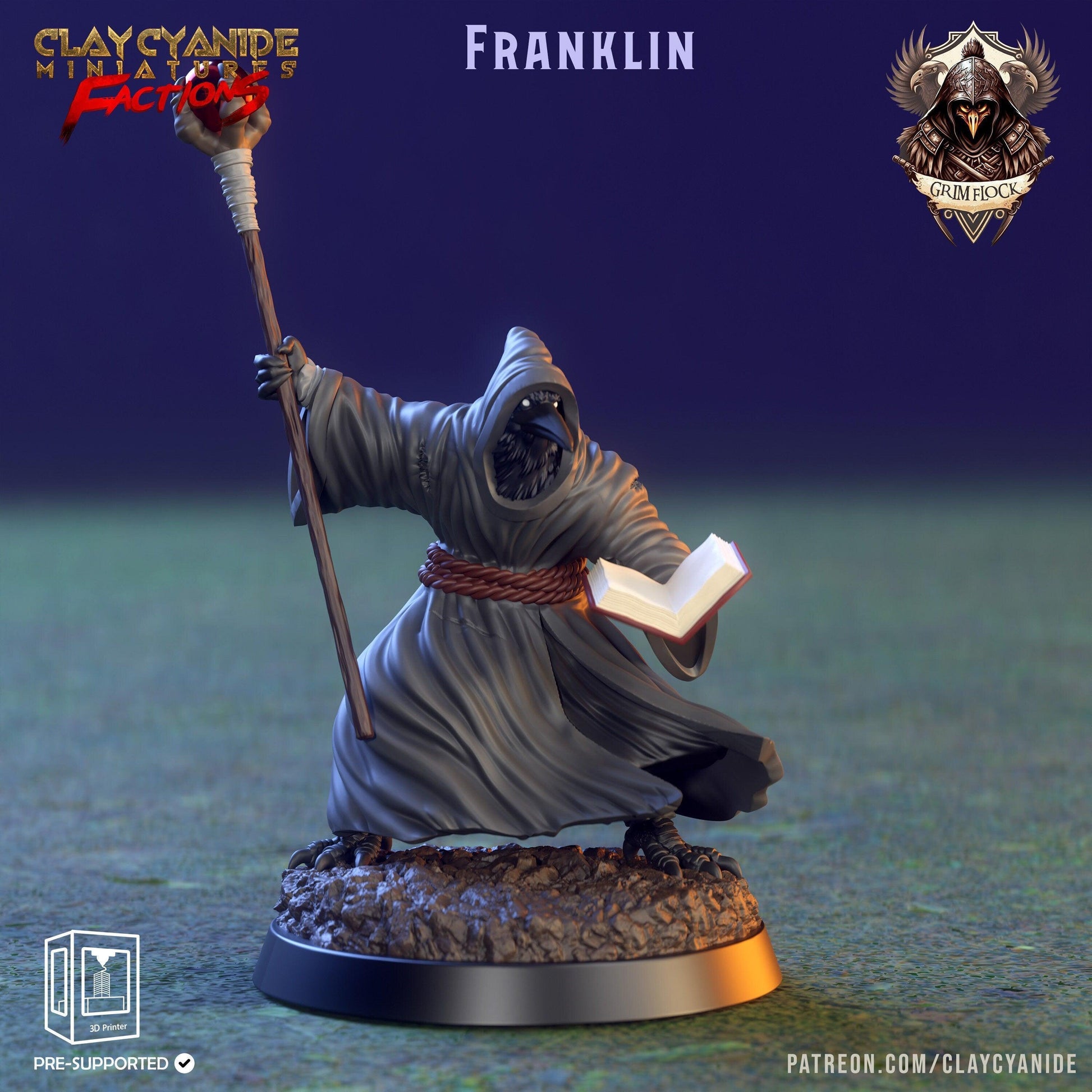 Franklin Kenku Miniature | DnD 5e | Dungeons and Dragons Feathered Mini | 32mm Scale - Plague Miniatures