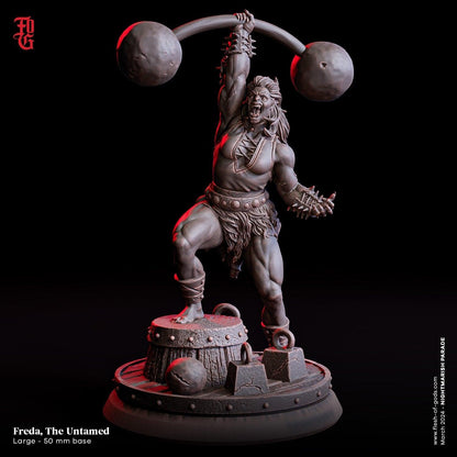 Freda the Untamed Miniature | Strong Women Female Monster | 50mm Base - Plague Miniatures