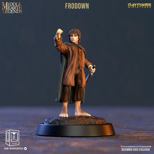 Frodown Halfling Miniature | Figurine for Fantasy Tabletop RPGs | 32mm Scale - Plague Miniatures