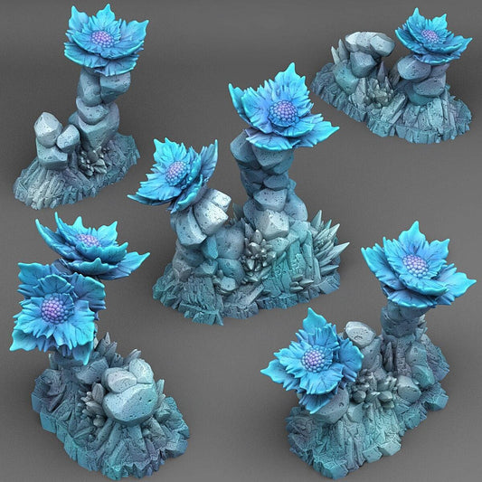 Frozen Flower miniature Wargaming Terrain | 28mm 32mm scale Snow Winter Tabletop Scenery | DnD Miniature | Dungeons and Dragons, DnD terrain - Plague Miniatures shop for DnD Miniatures