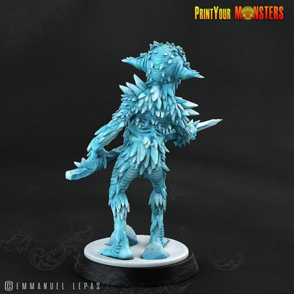 Frozen Lance Goblin Warrior Miniature | Icy Guardian for Everfrost Quests - Plague Miniatures