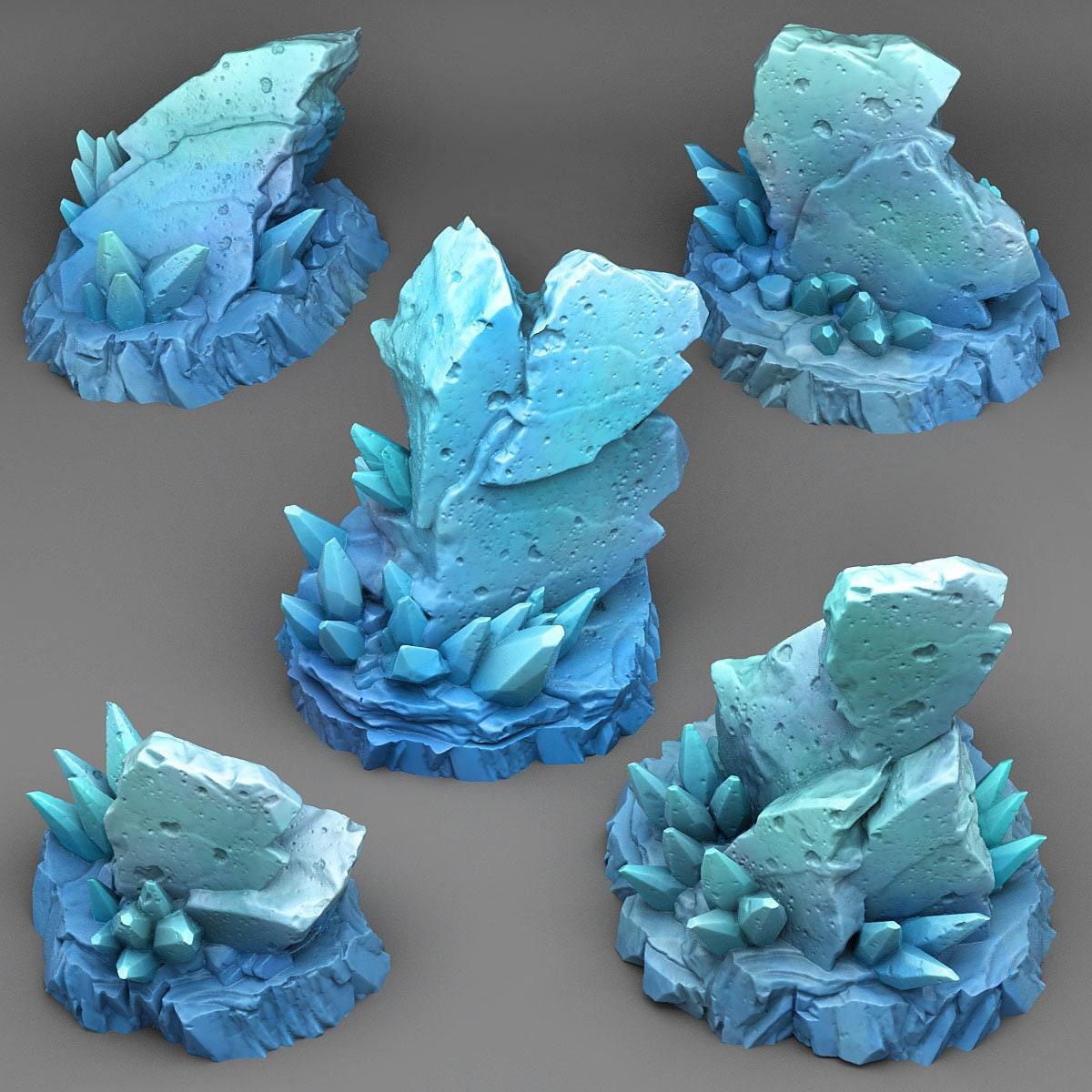 Frozen Rocks Miniatures | Winter Wargaming Terrain | 28mm or 32mm Scale - Plague Miniatures