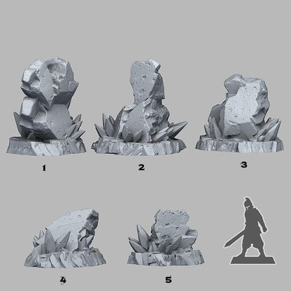 Frozen Rocks Miniatures | Winter Wargaming Terrain | 28mm or 32mm Scale - Plague Miniatures