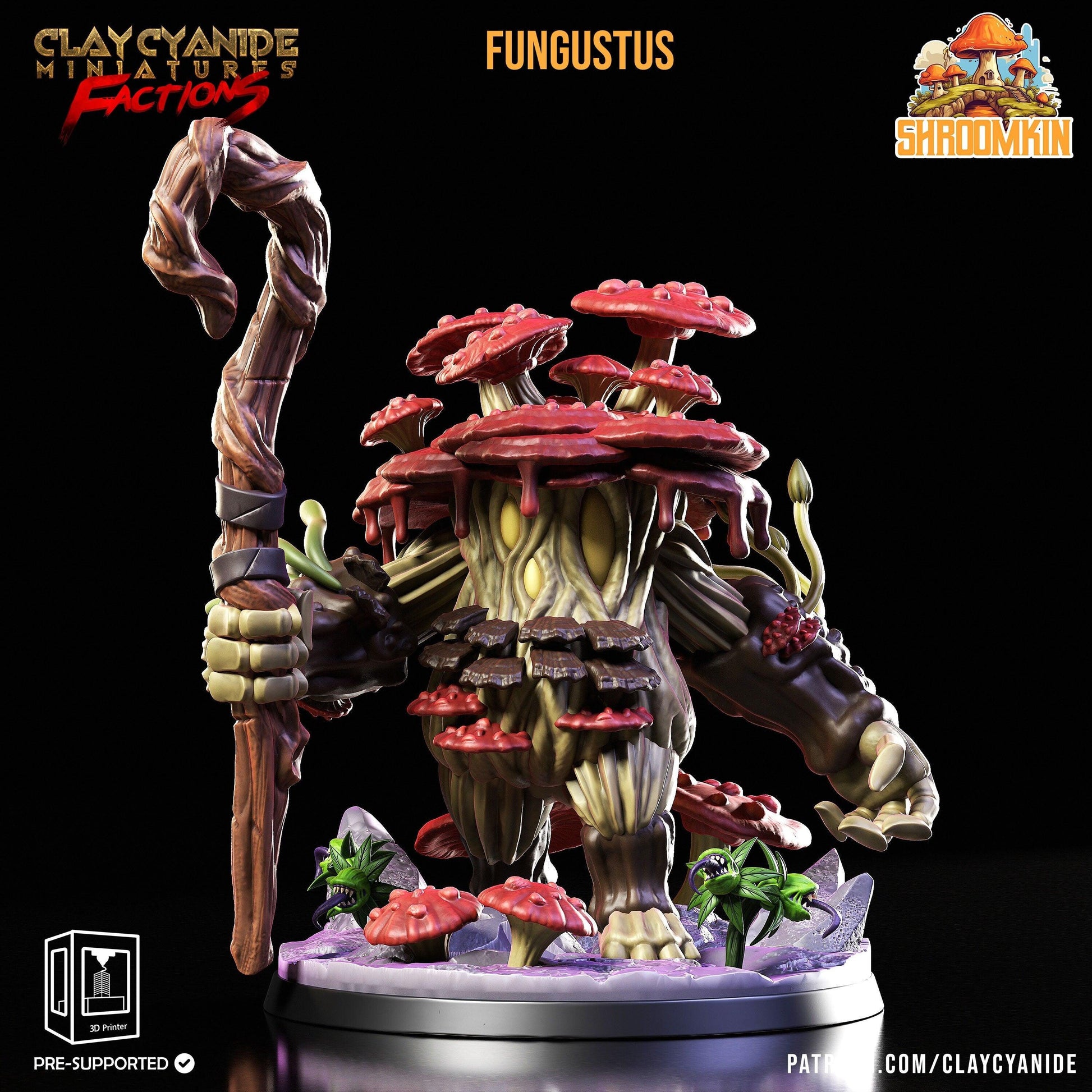 Fungustus Large Shroomfolk Miniature | Myconid Fungus Folk Boss of the Fungal Realms | 32mm Scale - Plague Miniatures