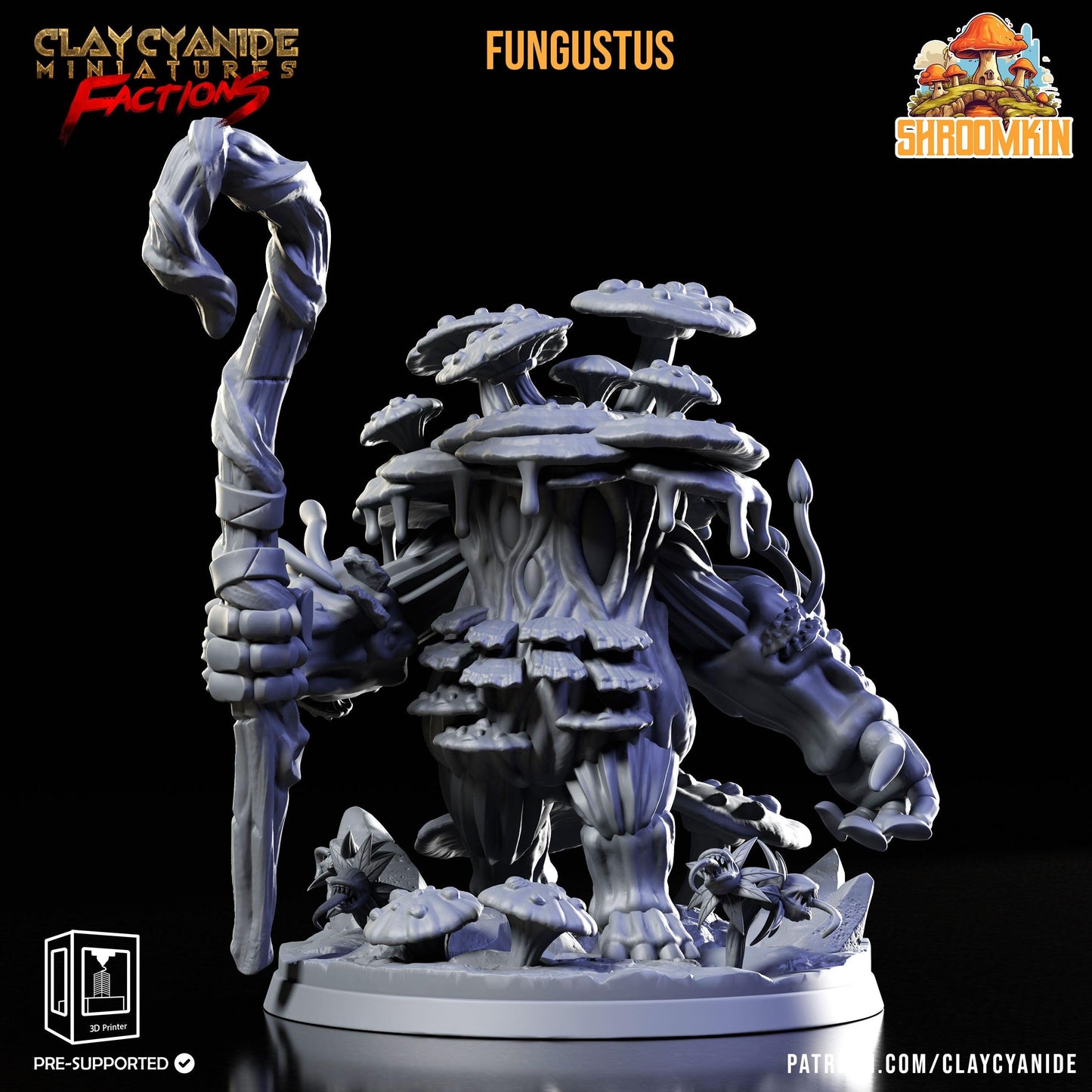 Fungustus Large Shroomfolk Miniature | Myconid Fungus Folk Boss of the Fungal Realms | 32mm Scale - Plague Miniatures