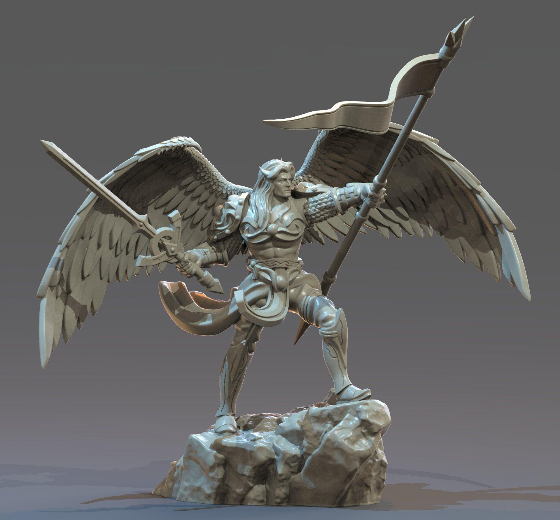 Gabriel Angel Miniature | Dungeons and Dragons Angel Figurine | 32mm Scale - Plague Miniatures