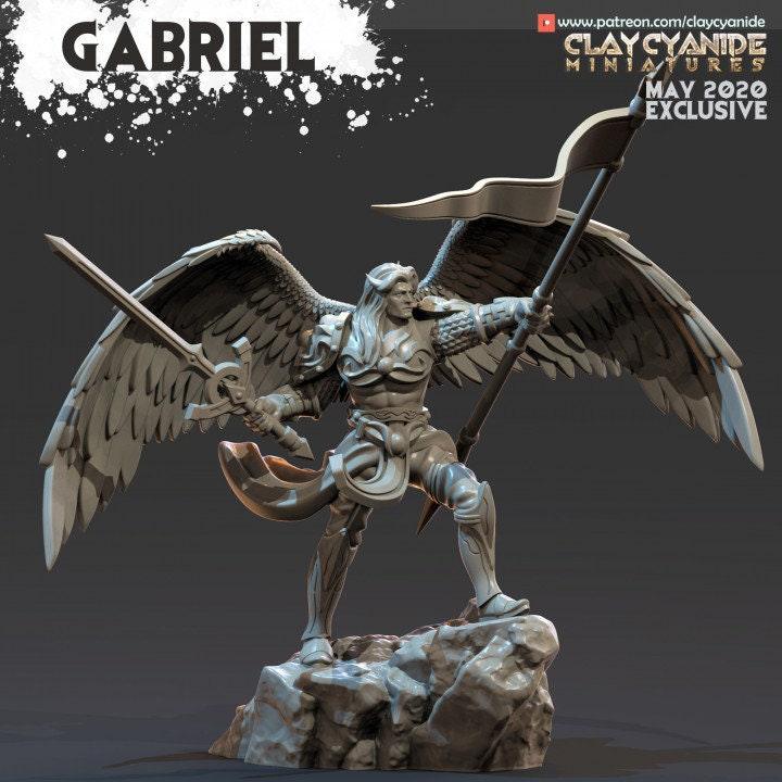 Gabriel Angel Miniature | Dungeons and Dragons Angel Figurine | 32mm Scale - Plague Miniatures