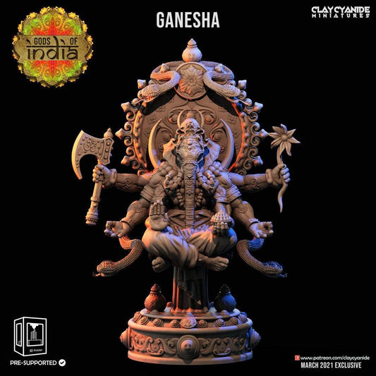 Ganesha Hindu God miniature Ganapati | Tabletop Gaming | DnD Miniature | Dungeons and Dragons DnD 5e | Hindu figurine - Plague Miniatures