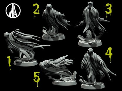 Ghost Miniature undead miniature - 5 Poses - 28mm scale Tabletop gaming DnD Miniature Dungeons and Dragons, dnd monster manual - Plague Miniatures shop for DnD Miniatures