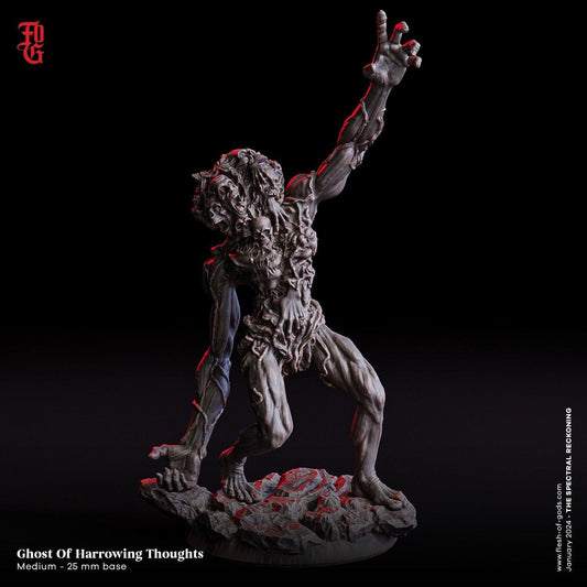 Ghost of Harrowing Thoughts Miniature | Undead Many-Faced Ethereal Horror | 32mm Scale - Plague Miniatures