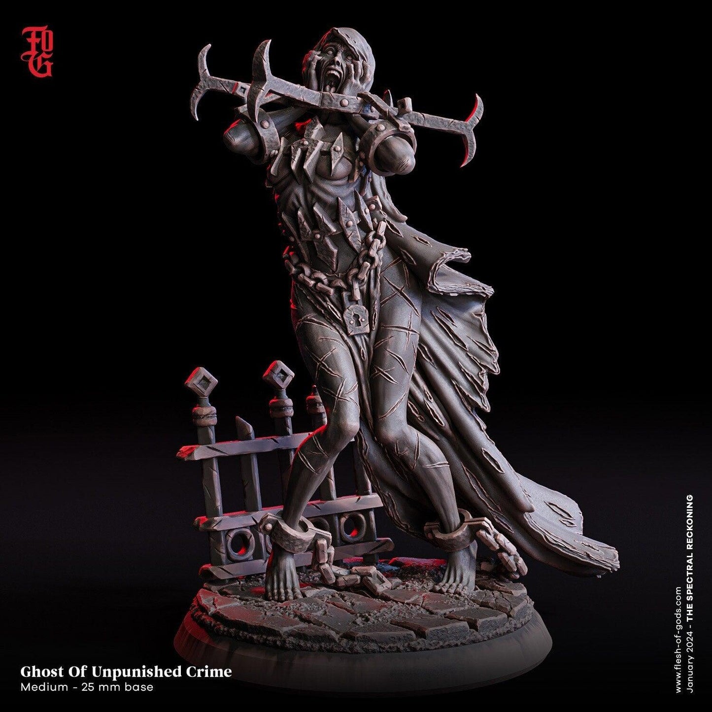 Ghost of Unpunished Crime Miniature | Undead Female Ethereal Horror | 32mm Scale - Plague Miniatures