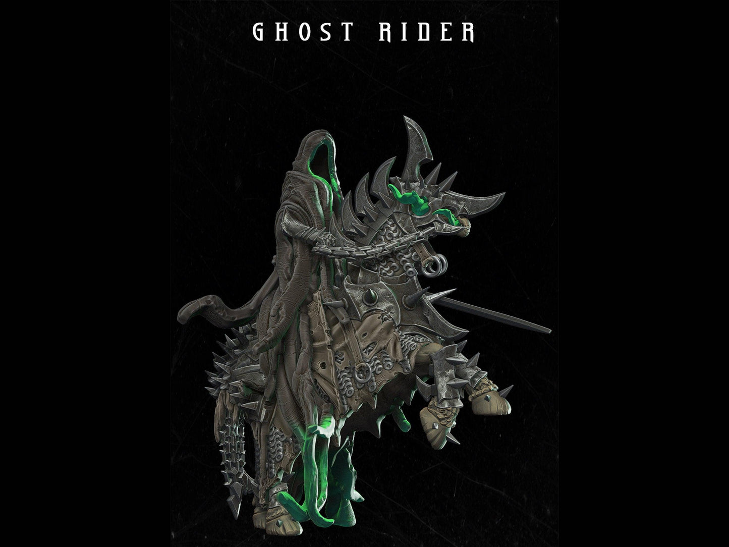 Ghost Rider Miniature ghoul miniature 28mm scale Tabletop gaming DnD Miniature Dungeons and Dragons dnd 5e dungeon master gift - Plague Miniatures shop for DnD Miniatures