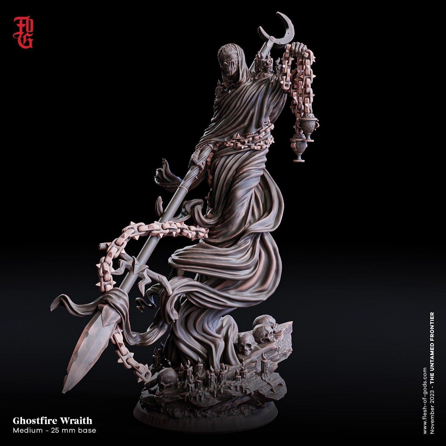 Ghostfire Wraith Miniature | Undead Specter of the Wild West for DnD 5e| 32mm Scale - Plague Miniatures