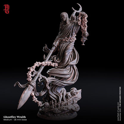 Ghostfire Wraith Miniature | Undead Specter of the Wild West for DnD 5e| 32mm Scale - Plague Miniatures