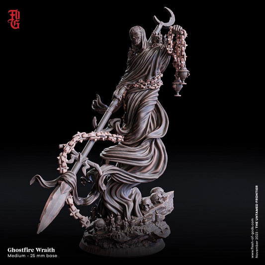 Ghostfire Wraith Miniature | Undead Specter of the Wild West for DnD 5e| 32mm Scale - Plague Miniatures