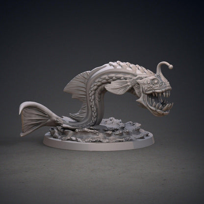 Giant Anglerfish Miniature | Aquatic Monster Miniature for DnD | 32mm Scale - Plague Miniatures