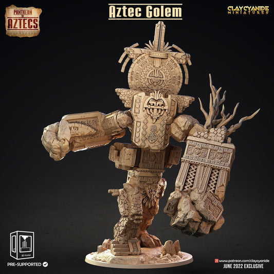 Giant Aztec Golem Figure | Mayan themed Miniature for DnD | 32mm Scale - Plague Miniatures