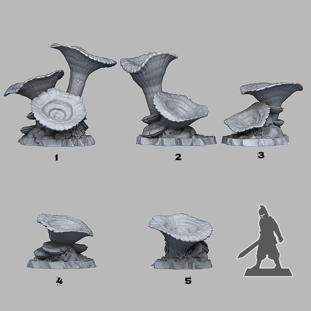 Giant Orange Mushroom Miniatures | Plant Wargaming Terrain Set | 28mm or 32mm Scale - Plague Miniatures