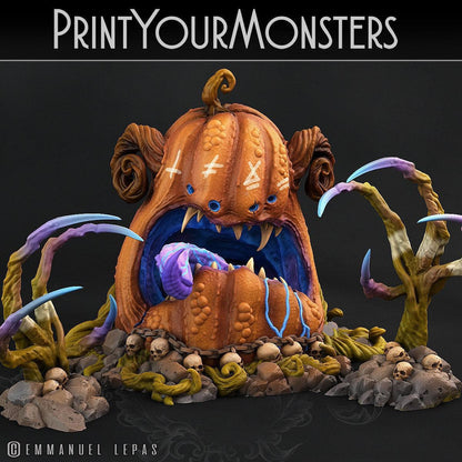 Giant Pumpkin Ogre Miniature | Halloween Harvest Horror - Plague Miniatures