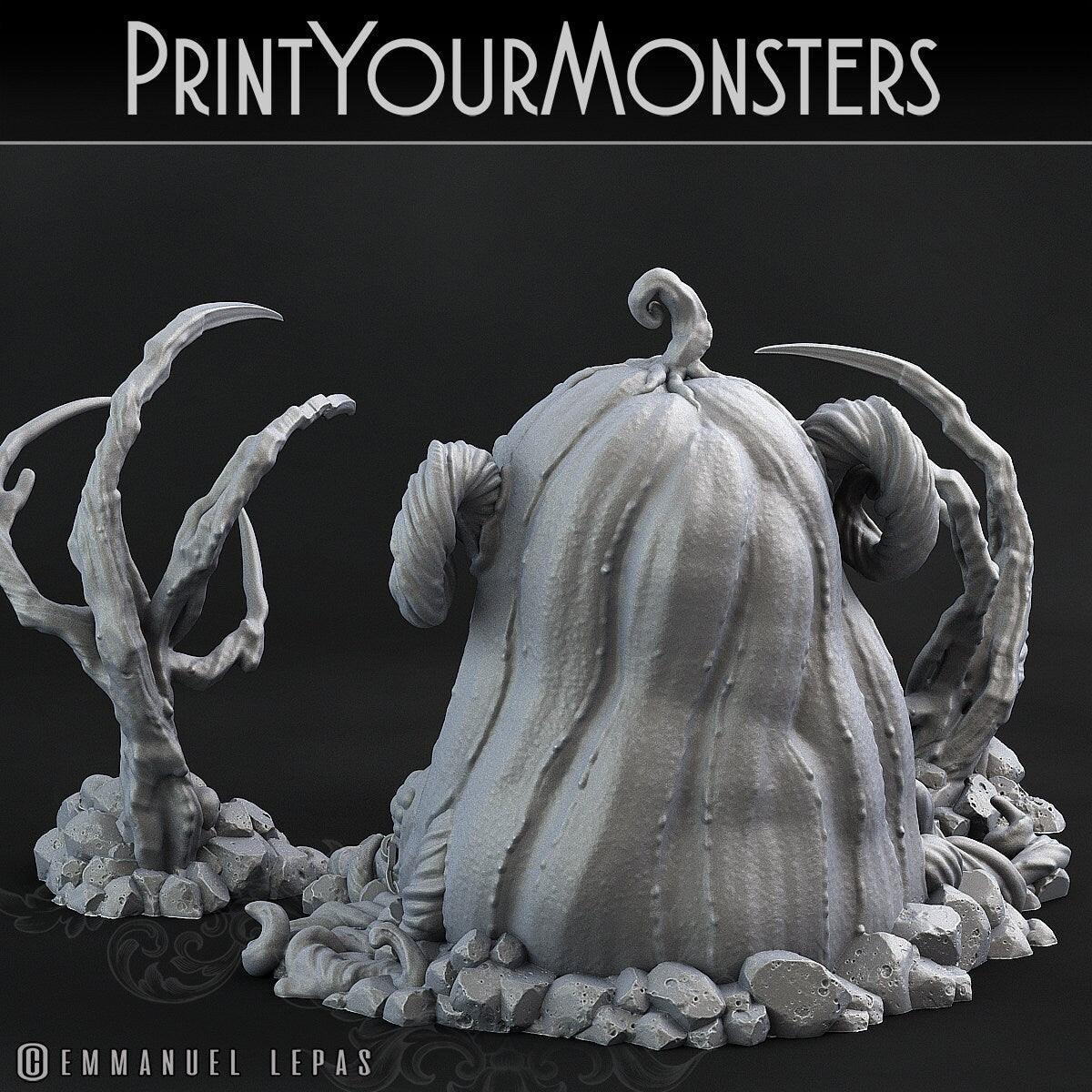 Giant Pumpkin Ogre Miniature | Halloween Harvest Horror - Plague Miniatures