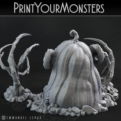 Giant Pumpkin Ogre Miniature | Halloween Harvest Horror - Plague Miniatures