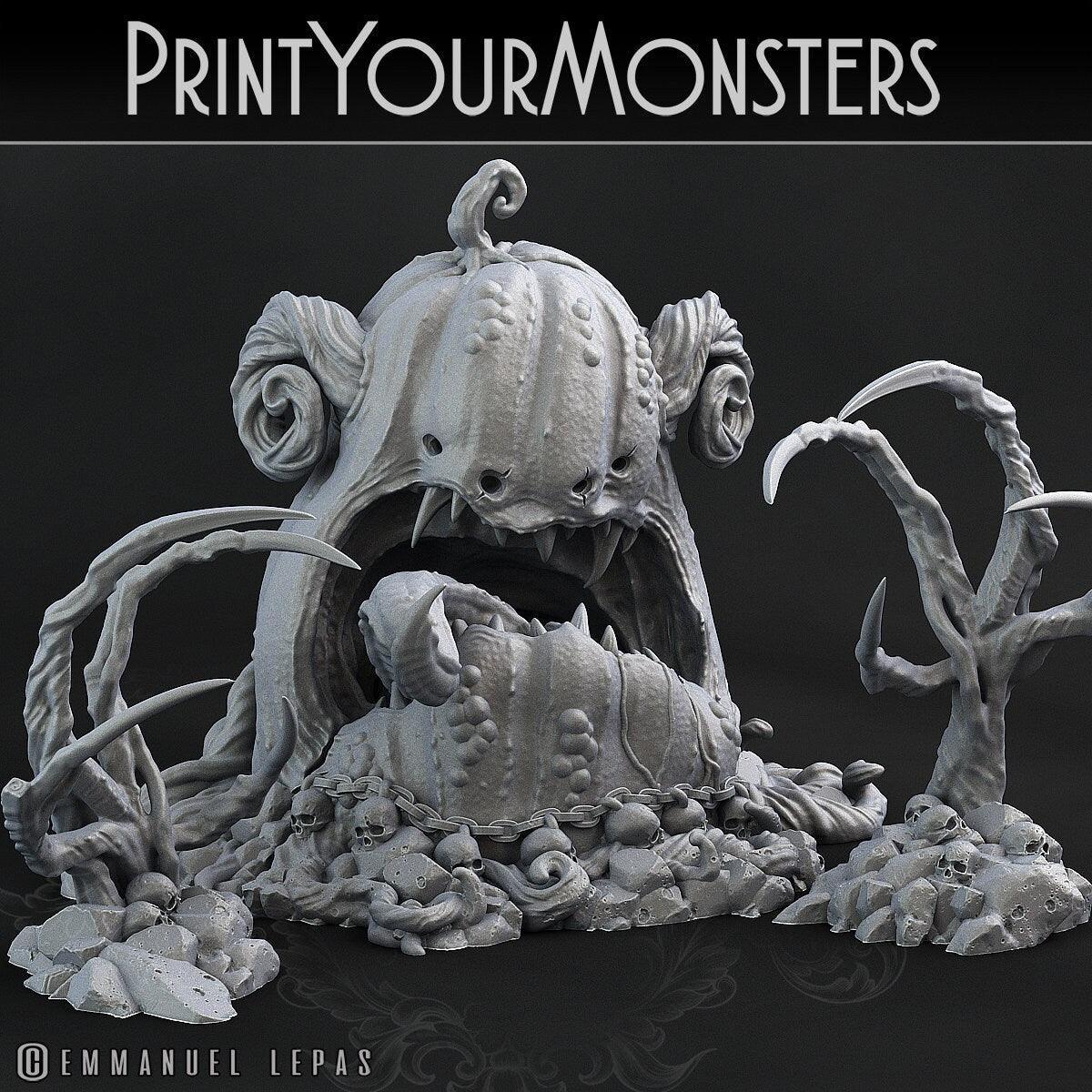 Giant Pumpkin Ogre Miniature | Halloween Harvest Horror - Plague Miniatures