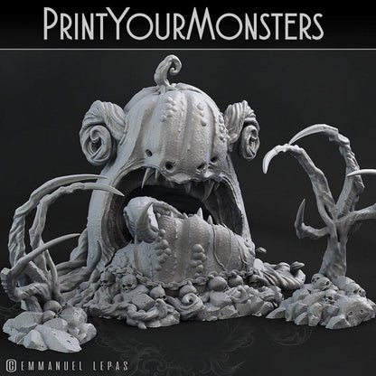 Giant Pumpkin Ogre Miniature | Halloween Harvest Horror - Plague Miniatures