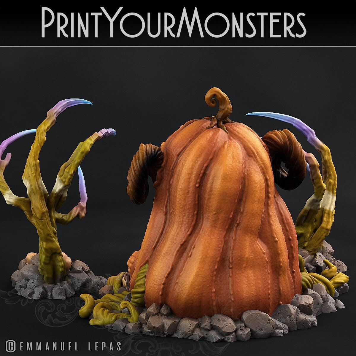 Giant Pumpkin Ogre Miniature | Halloween Harvest Horror - Plague Miniatures