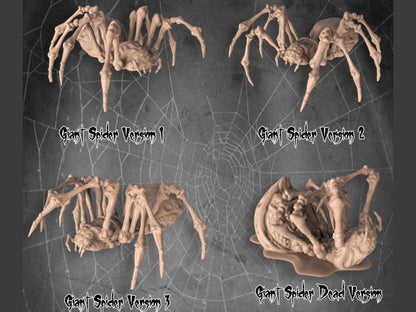 Giant Spider Miniature - 4 Poses - 32mm scale Tabletop gaming DnD Miniature Dungeons and Dragons,dnd monster manual - Plague Miniatures shop for DnD Miniatures