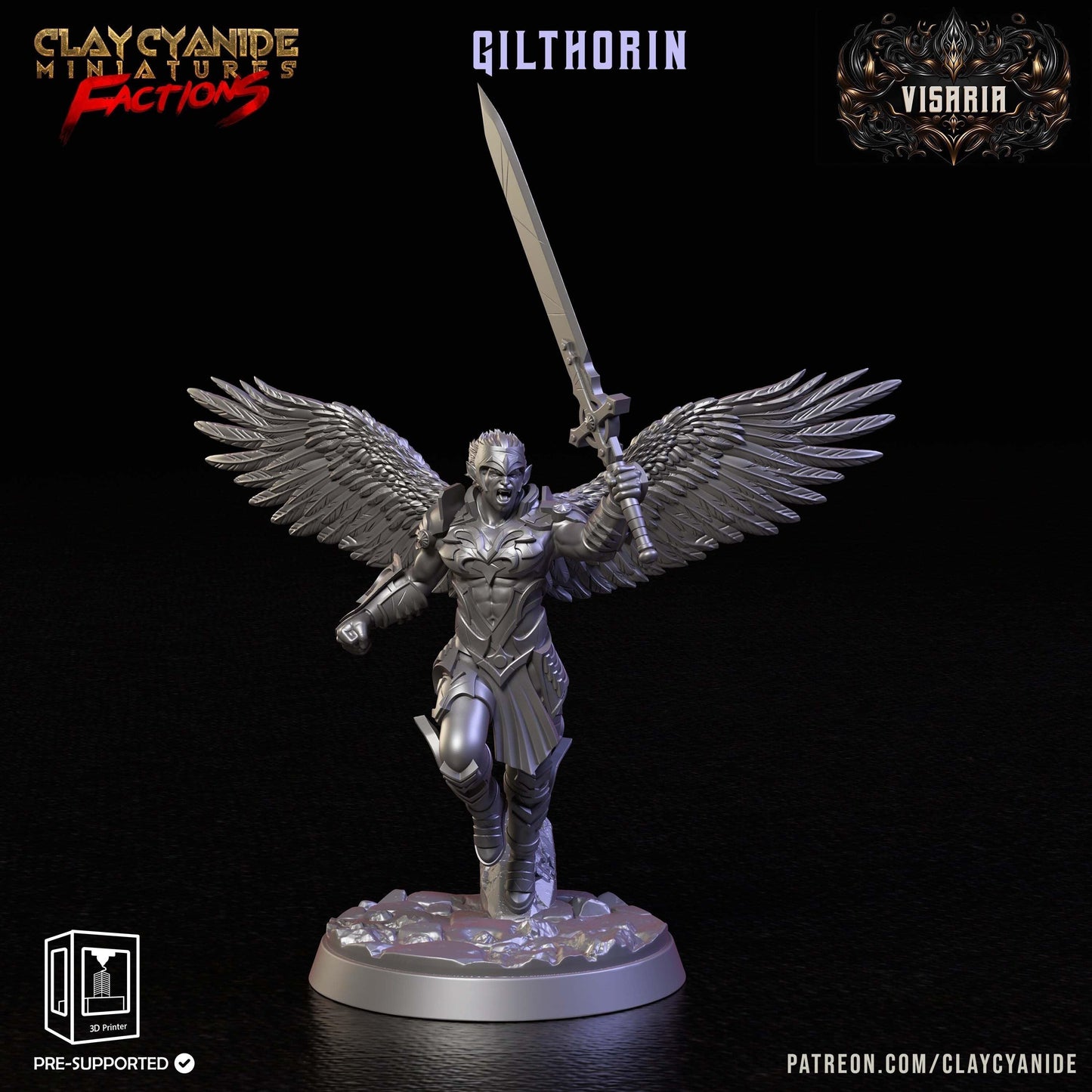 Gilthorin Viseria's Noble Warrior Miniature | 32mm Scale - Plague Miniatures