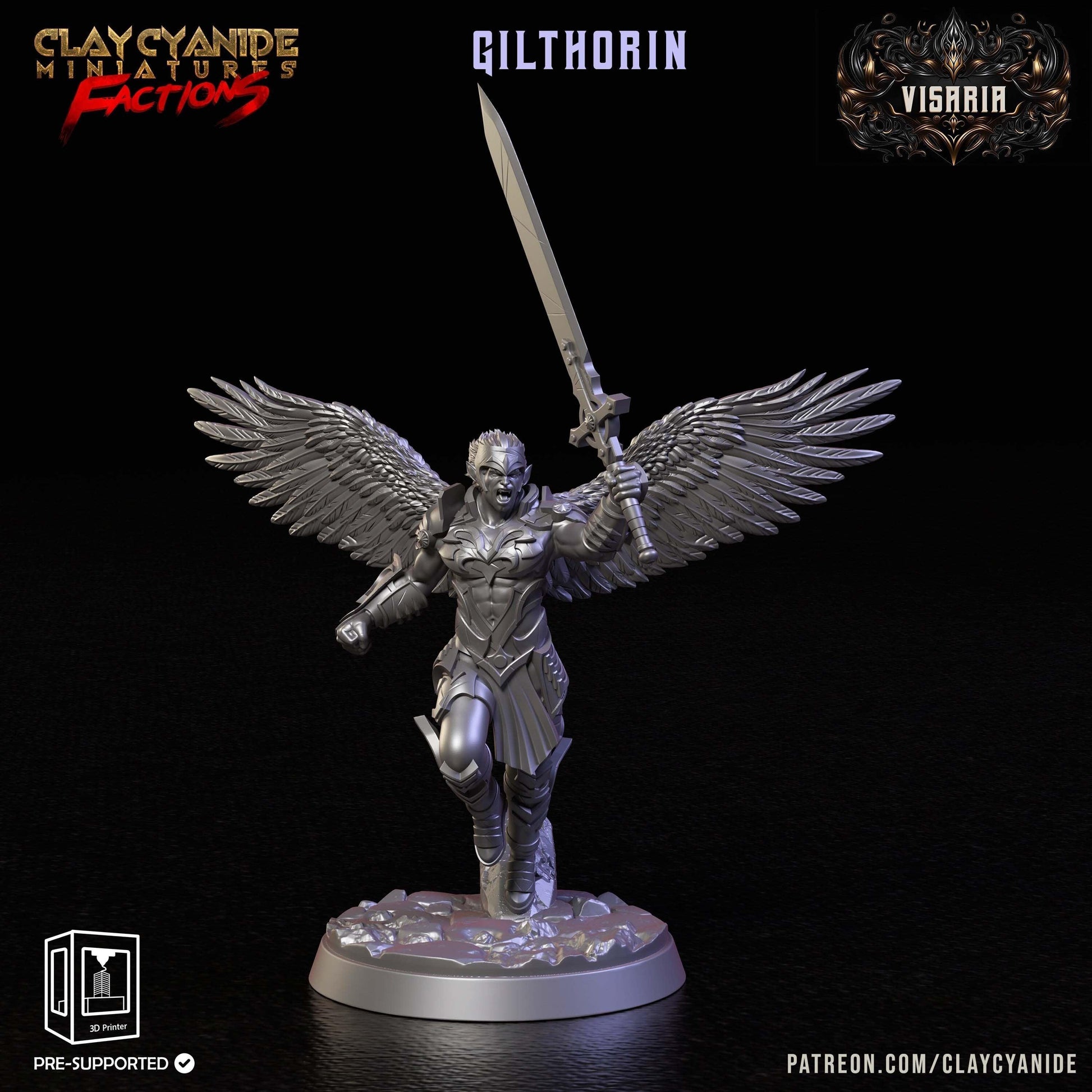 Gilthorin Viseria's Noble Warrior Miniature | 32mm Scale - Plague Miniatures