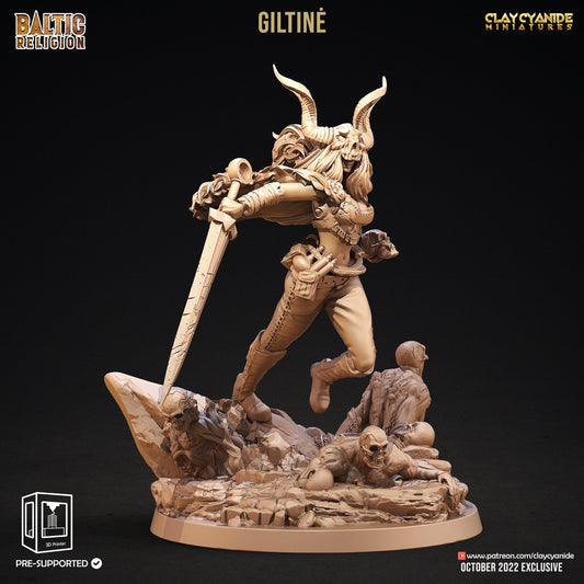 Giltine Death Goddess miniature | Clay Cyanide | Baltic Mythology | Tabletop Gaming | DnD Miniature | Dungeons and Dragons, DnD 5e - Plague Miniatures shop for DnD Miniatures