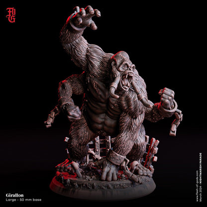 Girallon Miniature | Carnival Freak Large Monstrosity | 50mm Base - Plague Miniatures