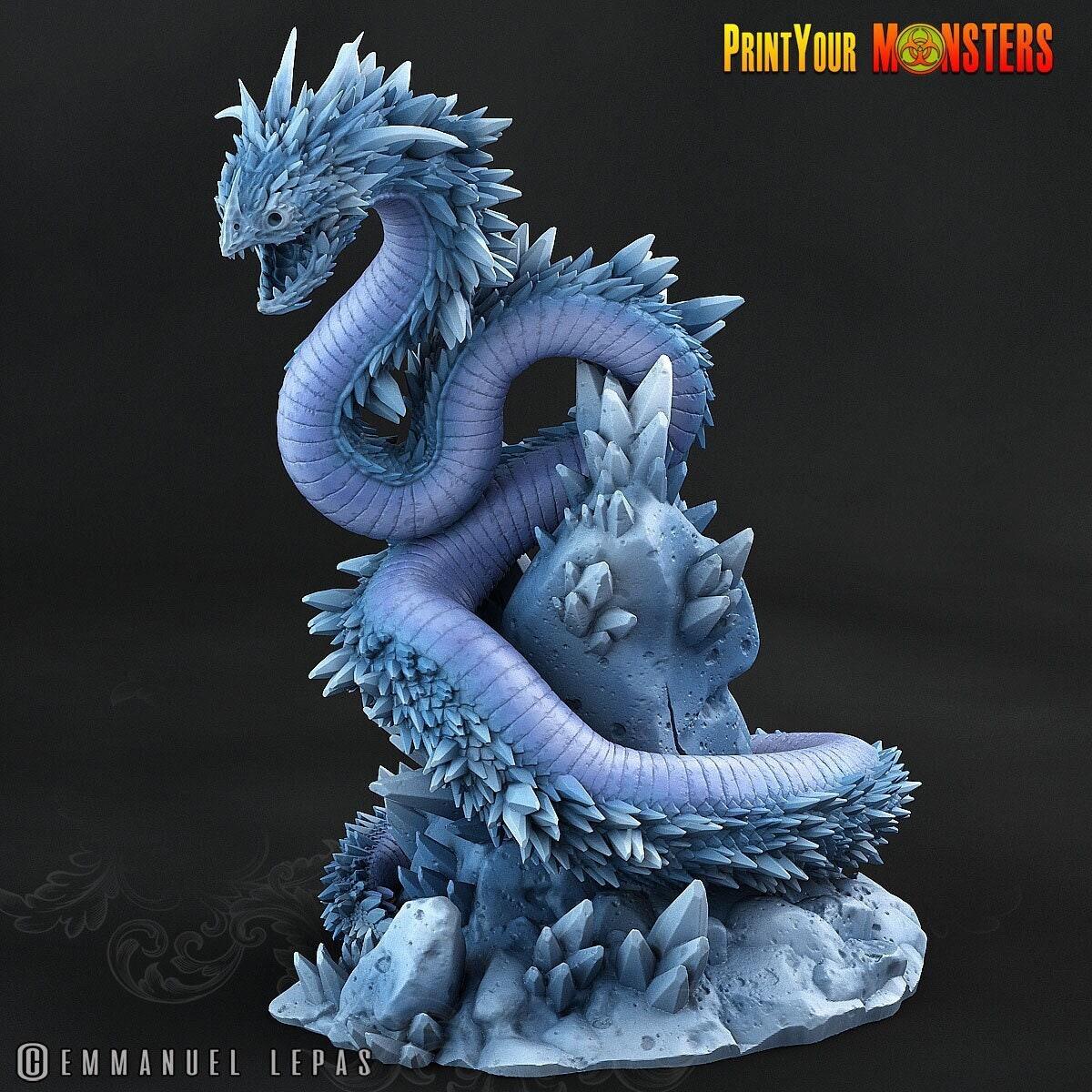 Glacialfang Serpent Miniature | Ancient Frost Spirit Unleashed - Plague Miniatures