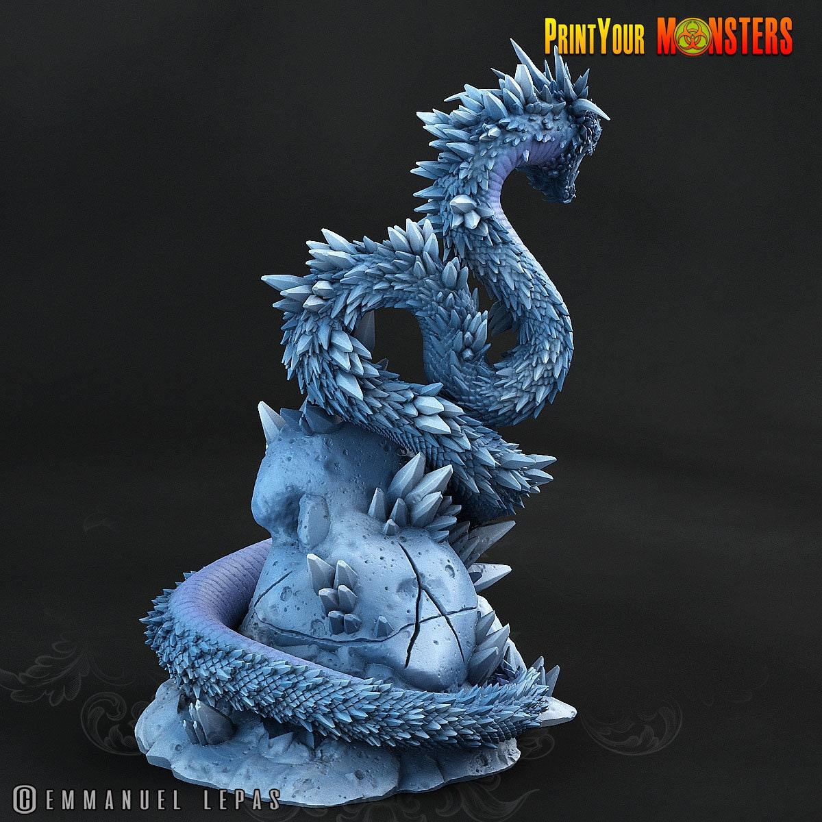 Glacialfang Serpent Miniature | Ancient Frost Spirit Unleashed - Plague Miniatures