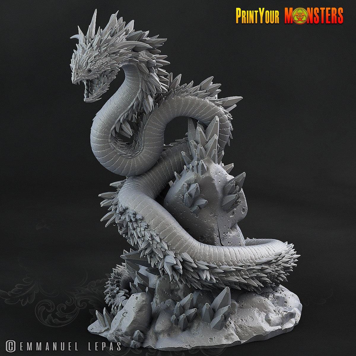 Glacialfang Serpent Miniature | Ancient Frost Spirit Unleashed - Plague Miniatures