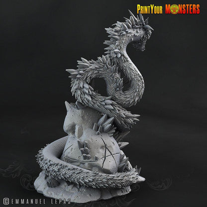 Glacialfang Serpent Miniature | Ancient Frost Spirit Unleashed - Plague Miniatures