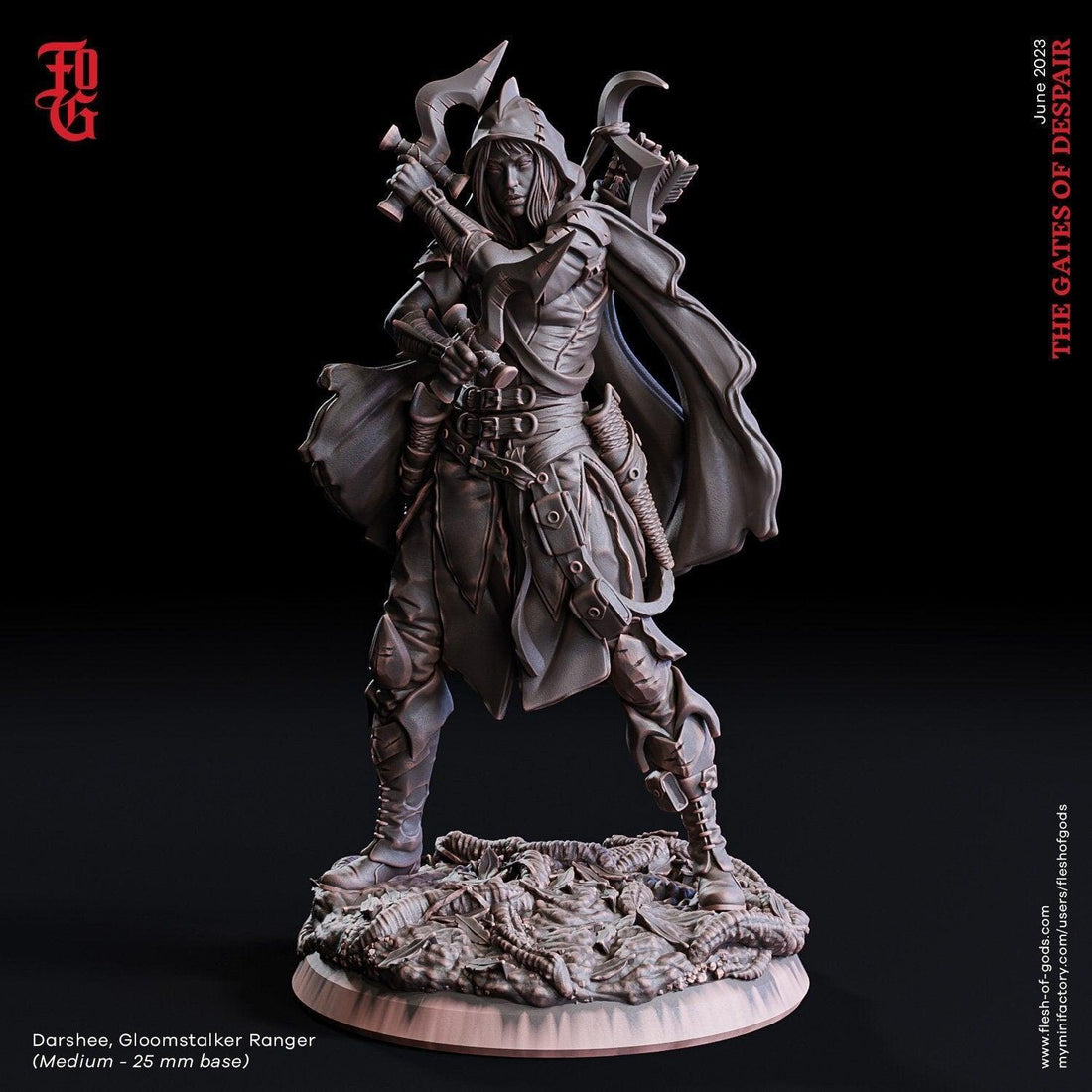 Gloomstalker Ranger Miniature | Female Hunter | 32mm Scale – Plague ...