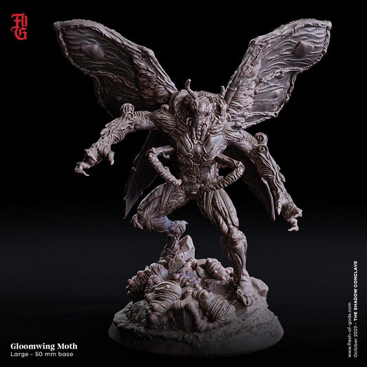 Gloomwing Moth Miniature | A Haunting Monster Figurine for DnD 5e | 50mm Base - Plague Miniatures shop for DnD Miniatures