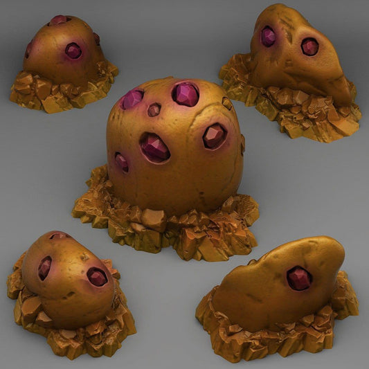 Gold Gemstone Miniature Set | Wargaming Terrain | 28mm or 32mm Scale - Plague Miniatures