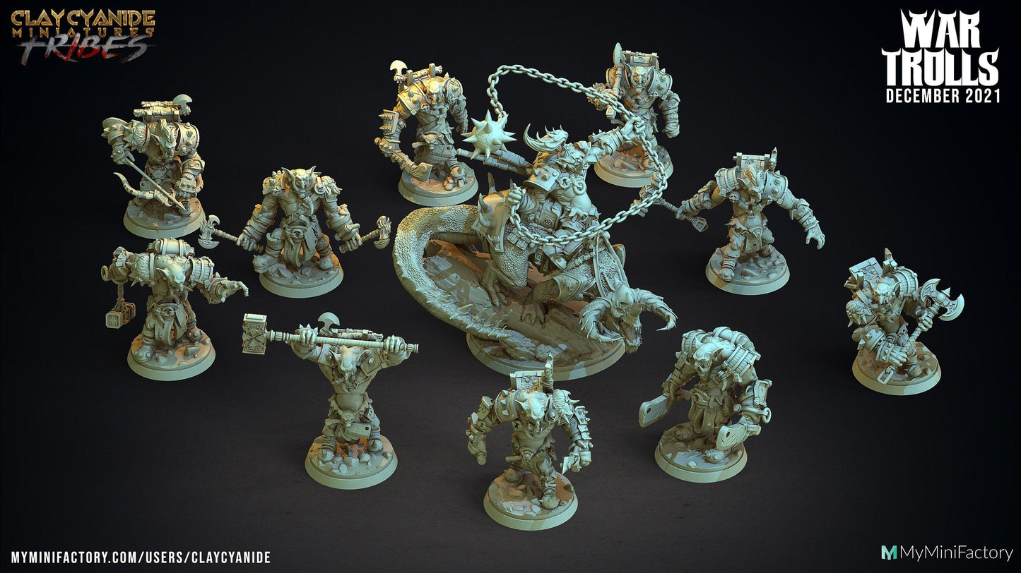 Goran, the Savage War Troll Miniature | Tabletop RPG Trolls | 32mm Scale - Plague Miniatures shop for DnD Miniatures