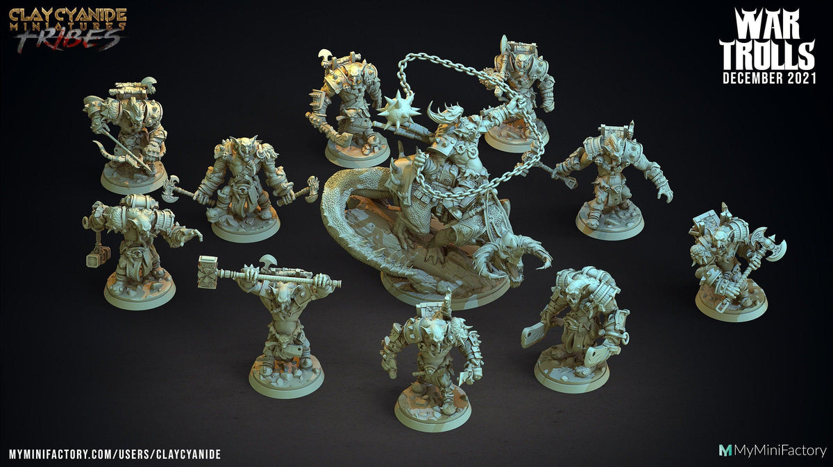 Goran, the Savage War Troll Miniature | Tabletop RPG Trolls | 32mm Scale - Plague Miniatures