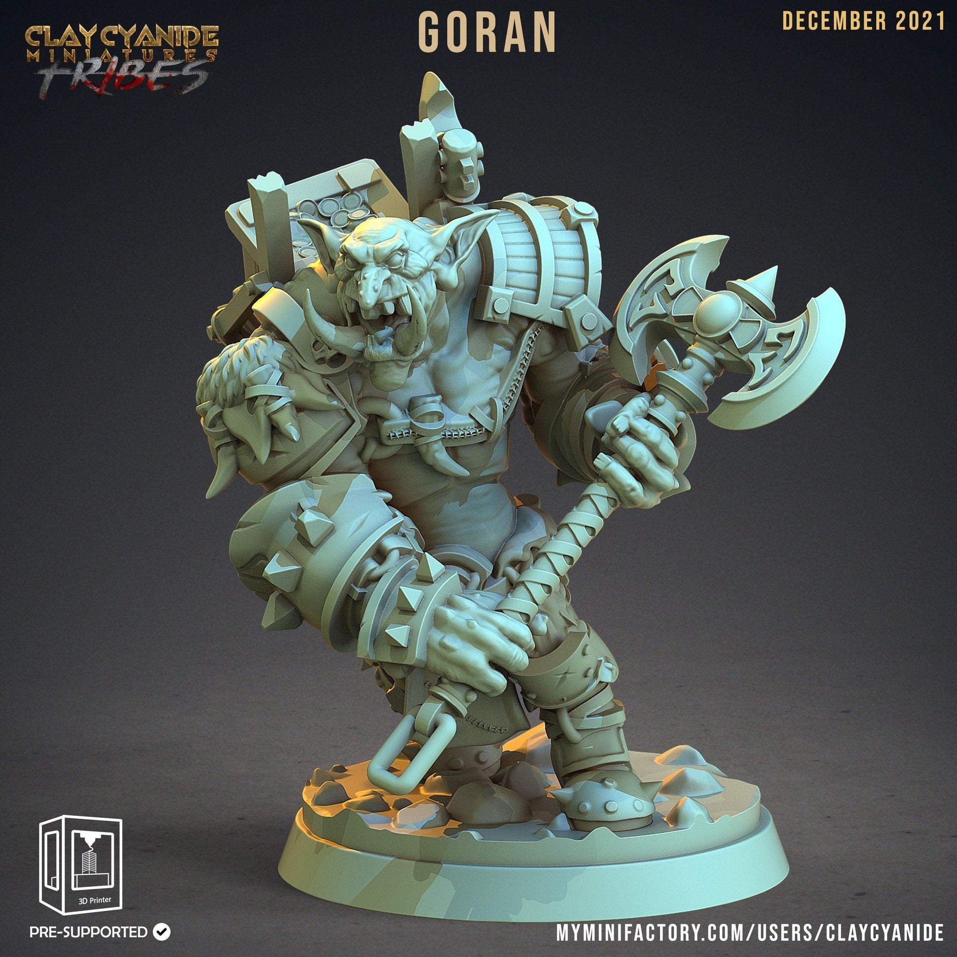 Goran, the Savage War Troll Miniature | Tabletop RPG Trolls | 32mm Scale - Plague Miniatures