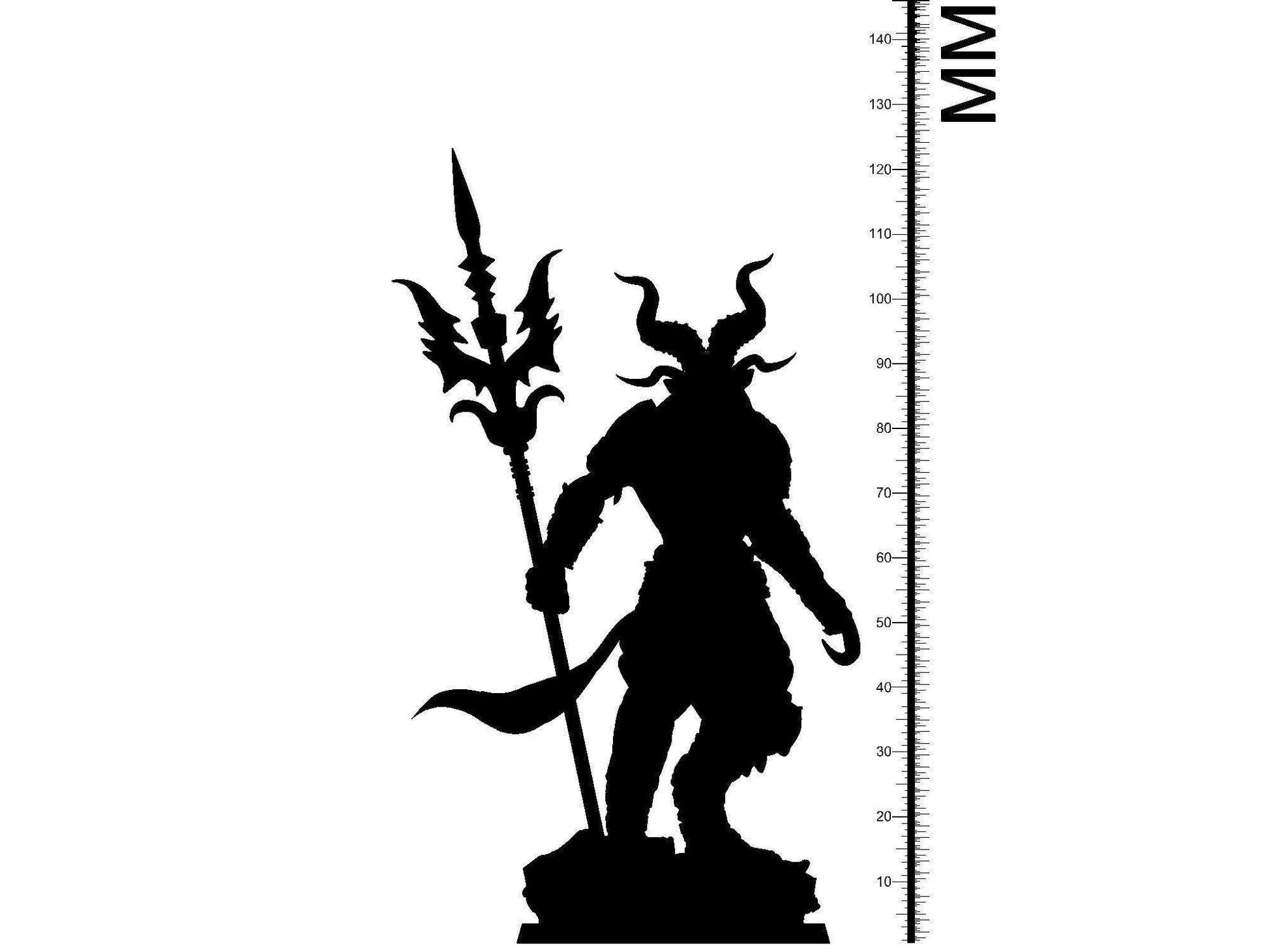 Gorg Trident Demon Miniature | Malevolent Warrior for Tabletop Adventures | 32mm Scale - Plague Miniatures