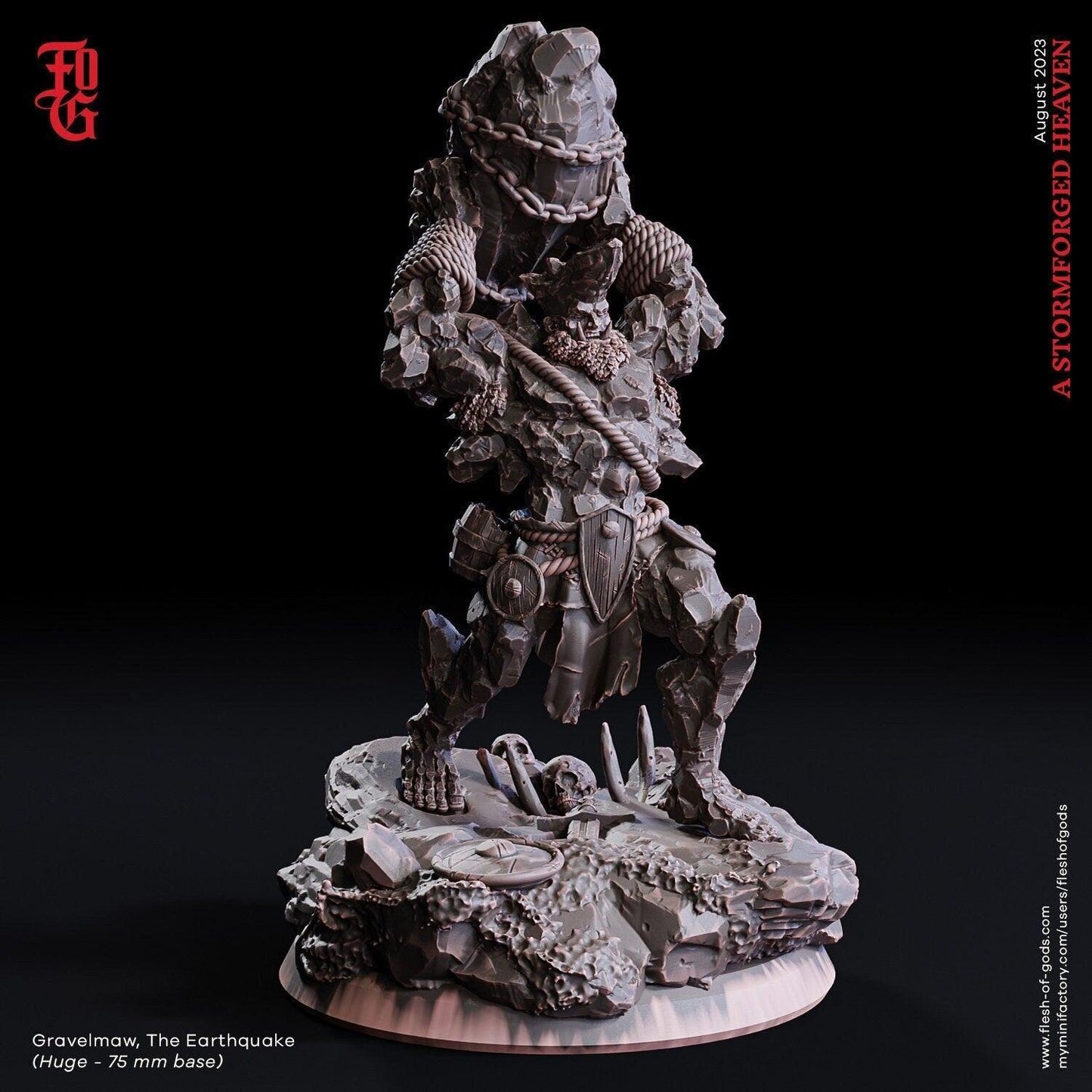 Gravelmaw, the Earthquake Stone Giant Miniature | Colossal Power for DnD Battles | 75mm Base - Plague Miniatures