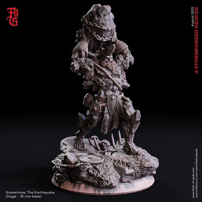 Gravelmaw, the Earthquake Stone Giant Miniature | Colossal Power for DnD Battles | 75mm Base - Plague Miniatures