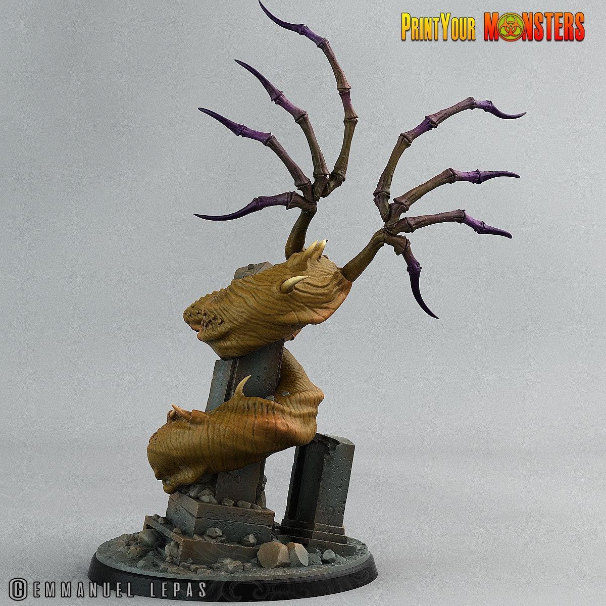 Graveyard Dragon Miniature | Halloween DnD Monster Decor | 75mm Base - Plague Miniatures