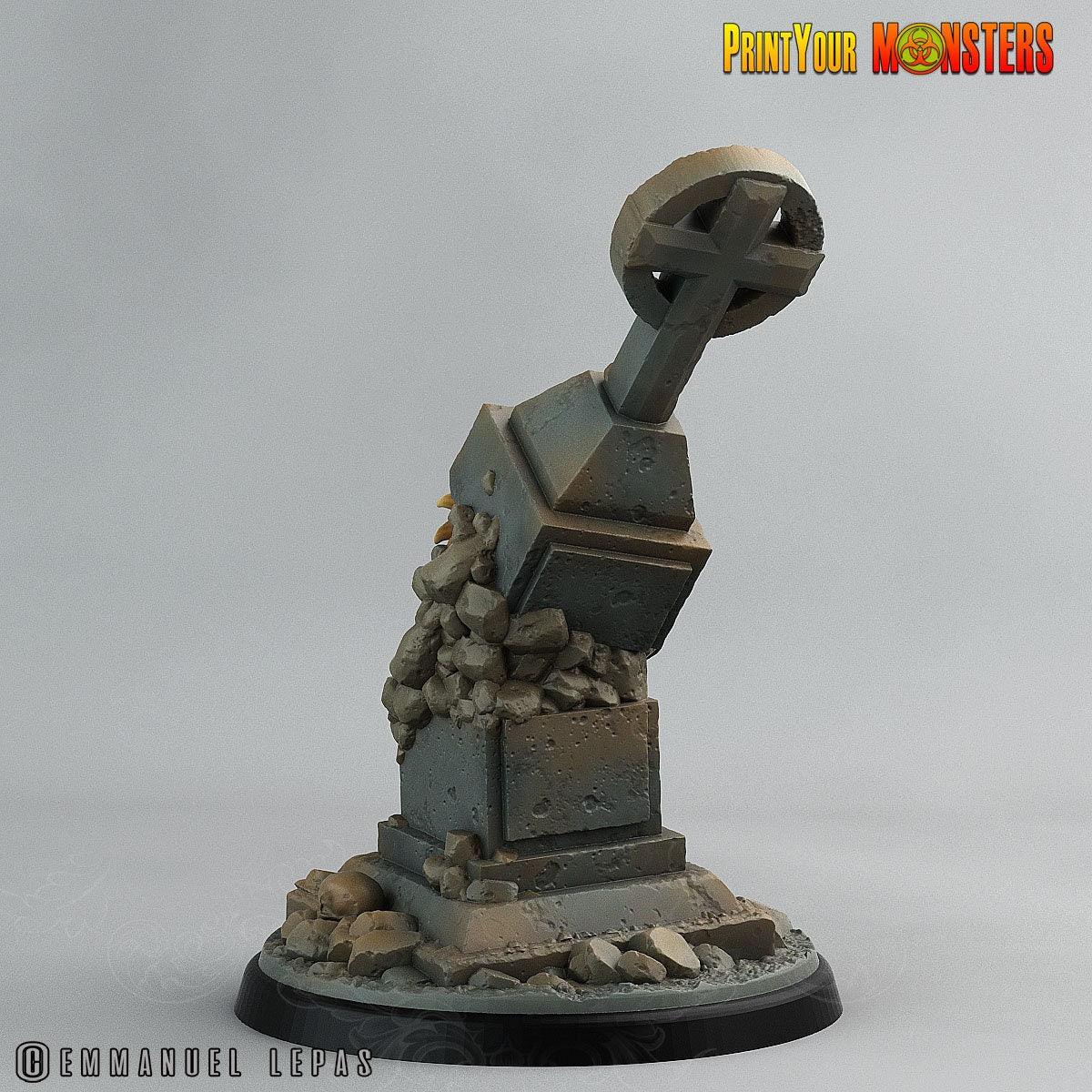 Graveyard Mimic Monster Miniature | DnD Halloween Campaign | 50mm Base - Plague Miniatures