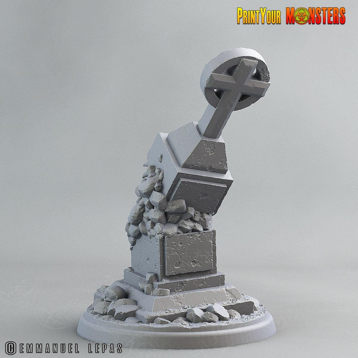 Graveyard Mimic Monster Miniature | DnD Halloween Campaign | 50mm Base - Plague Miniatures